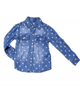 Bán buôn áo Jean Zara dài tay in sao trắng