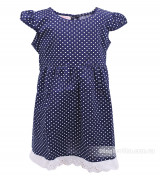 Bỏ sỉ váy chấm bi xanh viền ren QAH-1246