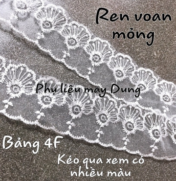 Ren voan tồn kho mỏng đủ màu bảng 3F, 4F: giá bán 1 mét