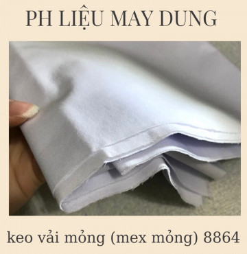 Keo vải tồn kho 8864( mex vải mỏng) làm cổ áo, lưng, nẹp : giá 1 mét
