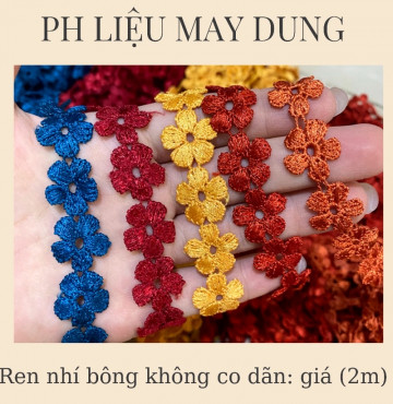 Thanh lý Ren nhí hoa không co dãn bảng 1.2cm bán giá 2m