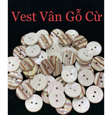 Nút vân gỗ xà cừ 2 lỗ tồn kho