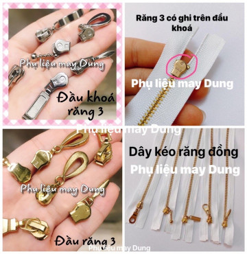 Đầu khoá dây kéo răng số 3 tồn kho( vô dây kéo răng đồng)