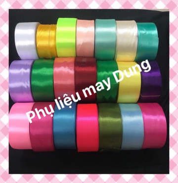 Thanh lý Ruy băng Satin bóng trơn bảng 3.8F, 4F