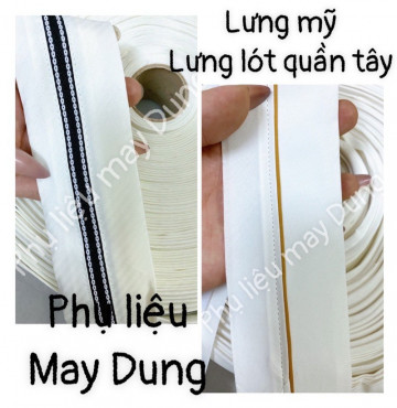 Thanh lý Lưng mỹ lót lưng quần tây nam màu trắng ngà kem