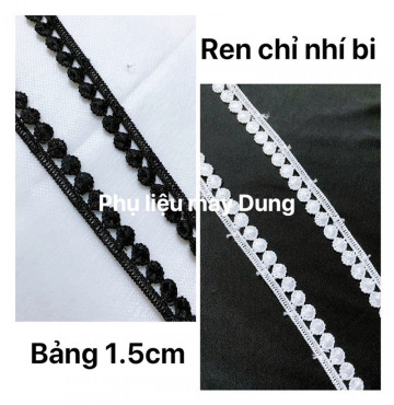 Thanh lý ren chỉ nhí bi viền 1.5cm