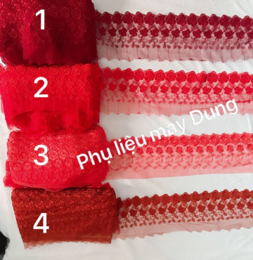 Ren lưới thêu tồn kho bảng khổ 11cm: giá 20K/ 1 mét