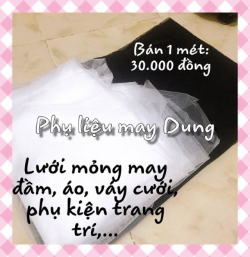 Thanh lý Lưới mỏng may đầm, váy, phụ kiện tông trắng đen