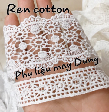 Thanh lý Ren cotton thêu bảng 1.8cm/5cm