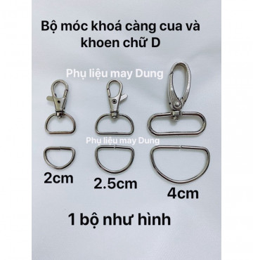 Thanh lý khoá càng cua và khoen chữ D: 1 bộ