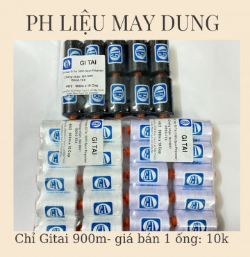 chỉ may tồn kho Gitai ống 900 mét bán lẻ 1 ống