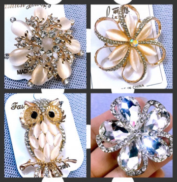 Thanh lý Ghim cài áo / trâm cài áo đính đá loại to