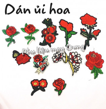 Thanh lý Dán ủi hoa hồng đỏ