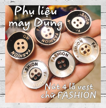 Nút 4 lỗ chữ FASHION tồn kho