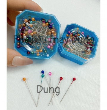 Thanh lý kim ghim vải quần áo hộp vuông xanh 100 cây