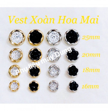 nút vest xoàn tồn kho hoa mai đủ size