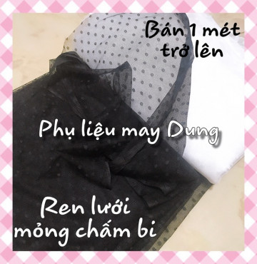 Thanh lý Ren lưới mỏng chấm bi