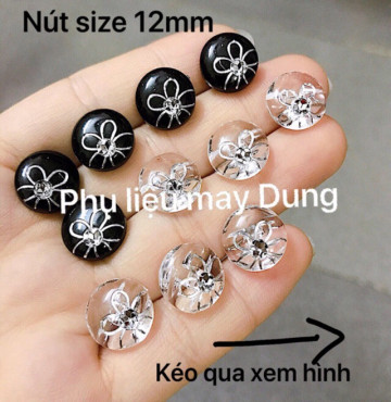 Thanh lý Nút kiểu tròn nhỏ bông hoa đính xoàn