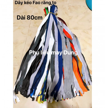 dây kéo tồn kho răng to dài 80cm