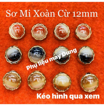 Nút sơmi tồn kho xoàn cừ 12mm có đế chân