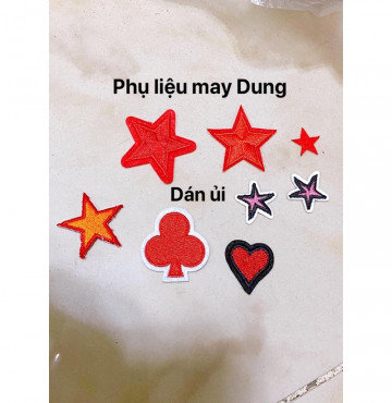 dán ủi ngôi sao/ trái tim nhỏ tồn kho
