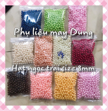 Thanh lý Hạt ngọc trai nhựa 8mm đính quần áo, phụ kiện