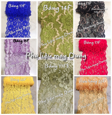 Thanh lý Ren thun bảng 12F--22F: giá bán 1 mét