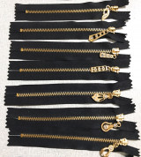 Dây kéo răng đồng tồn kho may túi, ví, quần áo 15cm