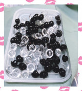 Thanh lý Nút đầu nấm trong suốt trắng+ đen: 1 bịch 50 nút