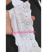 ren vải tồn kho rừng hoa bảng 7.5cm vải màu trắng