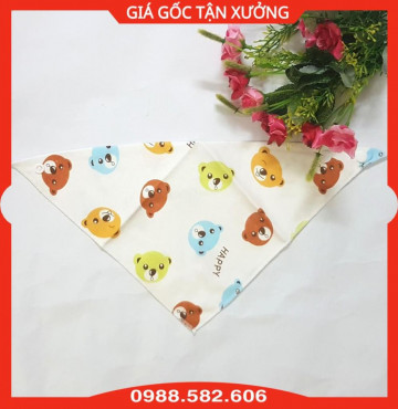 Yếm Bấm Tam Giác Có 2 Cúc Cài, Yếm Quàng Cổ Cho Bé - Loại Đẹp