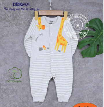 Body Cho Bé Dokma Cúc Cài Giữa Chât Cotton DÀY Dặn