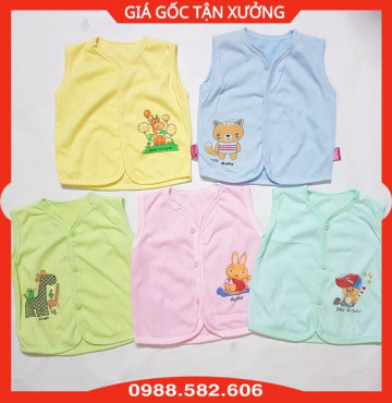 Áo Gile Cotton Sơ Sinh Cho Bé In Họa Tiết (Loại Mỏng)
