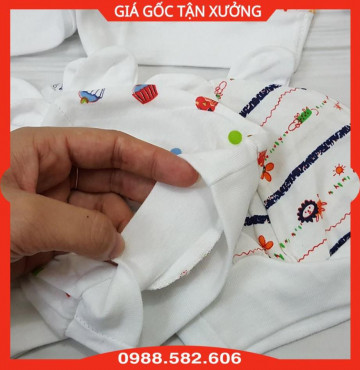 Mũ Chụp Sơ Sinh In Hình Hoa Cotton Mỏng Thoáng Má