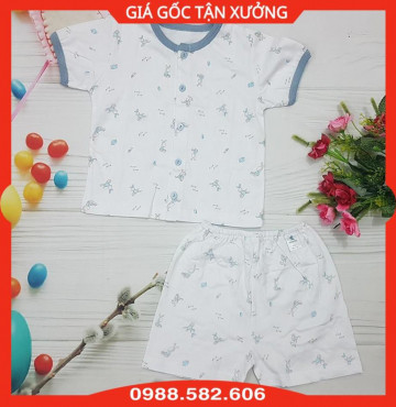 (Mio Cộc) Bộ Quần Áo Cộc Tay MioMio Cho Bé Sơ Sinh, Chất Liệu Cotton Mỏng, Mềm Thoáng Mát