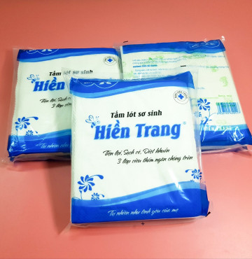 Gói Tấm Lót Phân Su Sơ Sinh Loại CAO CẤP Hiền Trang TRẮNG ( 23-27 Tờ)