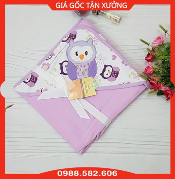 Chăn Mũ Carter 2 Lớp Cotton Cho Bé, Chăn Ủ Có Mũ Carter