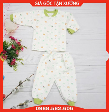 Bộ Quần Áo Bông Sơ Sinh, Quần Áo Chần Bông Cho Bé Từ Sơ Sinh Đến 7.5kg (1 bộ)