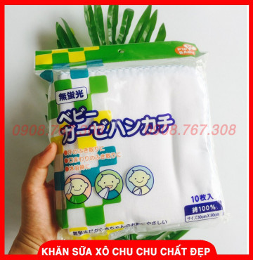 Túi 10 Chiếc Khăn Sữa Nhật Chu Chu - Khăn Sữa Xô Chất Đẹp Cho Bé