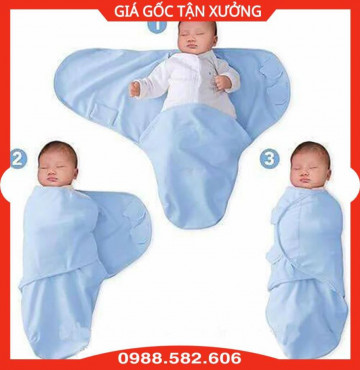 Chăn Ủ Quấn Cotton Cho Bé Sơ Sinh Dưới 7kg, Ủ Kén Giúp Chống Giật Mình