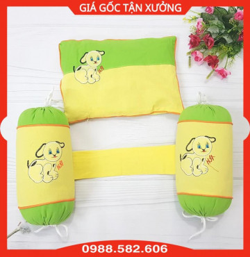 Bộ Gối + Chặn Ruột Vỏ Đỗ Cao Cấp Cho Bé