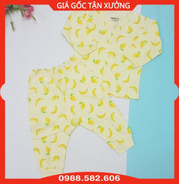 Bộ Quần Áo Dài Tay Cotton Carter In Họa Tiết Dễ Thương Cho Bé