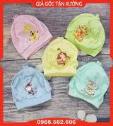 Mũ Đội Giữ Ấm Sơ Sinh Nấm Chất Cotton Mềm Cho Bé Dưới 6.5kg