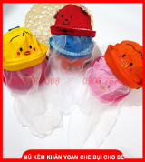 Nón Mũ Kèm Khăn Voan Chống Bụi Cản Gió Cho Bé Có Dây - SP000794
