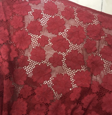 Ren mét loại ren chỉ, hình bông gân nổi có chất thun nhẹ tồn kho