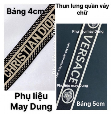 Thanh lý thun lưng chữ đen be bảng 5cm