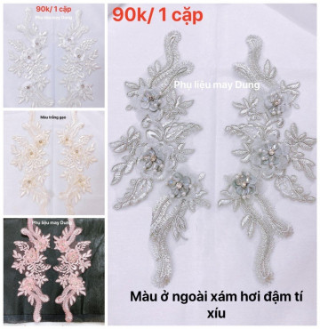 Thanh lý hoa thêu đính áo nổi