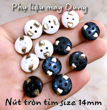 Thanh lý Nút tròn nhựa vàng size 14mm