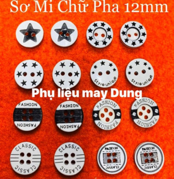 Thanh lý Nút sơmi chữ pha 12mm bịch 140 nút