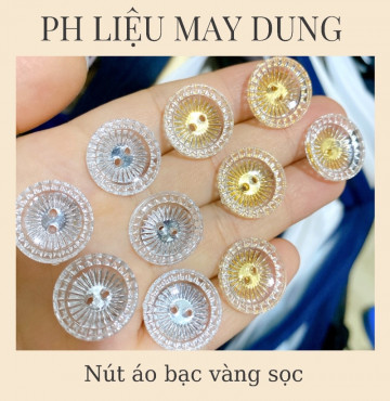 Thanh lý nút áo bạc vàng sọc ( bán từ 5 nút)